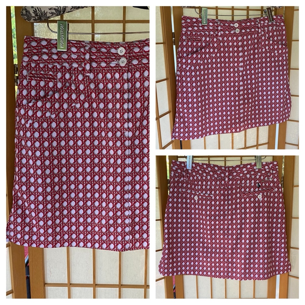 Nivo by Lanctot Athletic Activewear Golf Skort Red/Grey Print SZ 8
